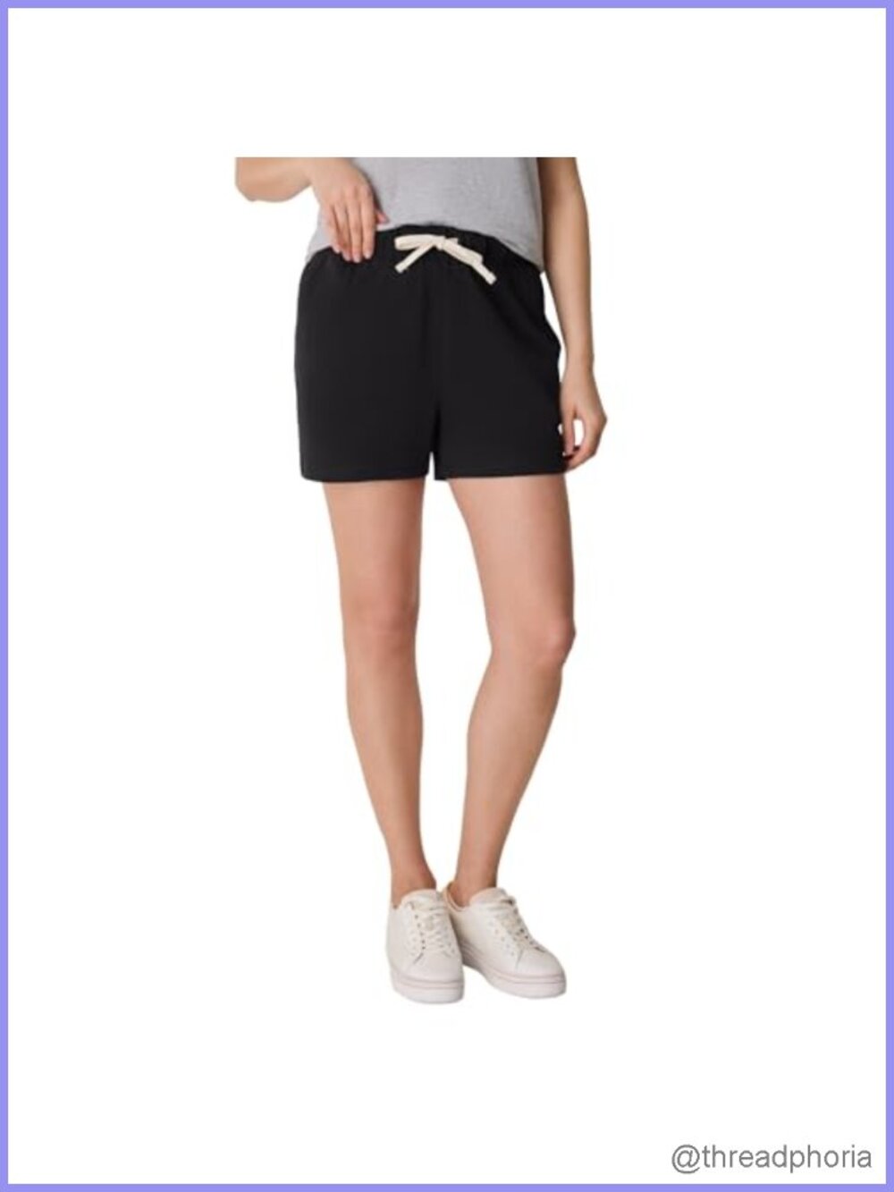 Women's Cotton Drawstring Shorts with Pockets, Lightweight Adjustable Waistband